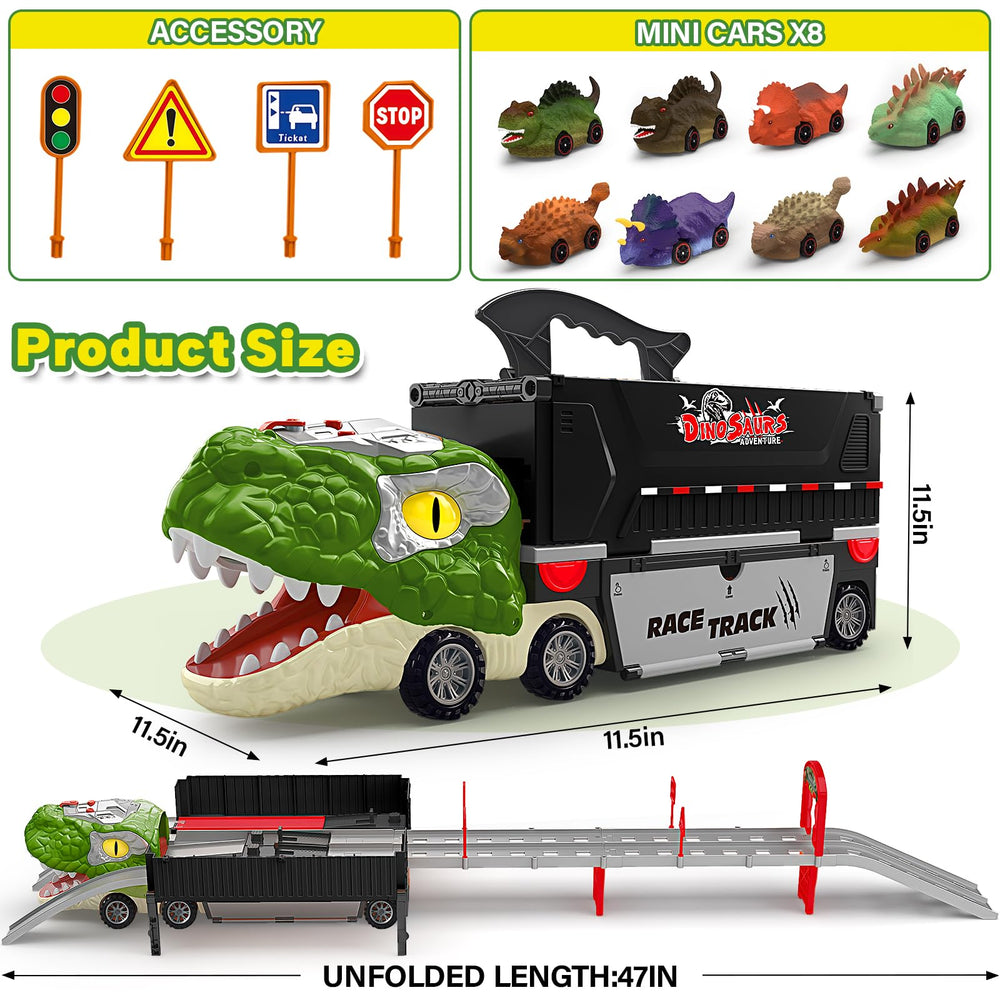 Gloween Dinosaur Truck LED eyes and roar close-up for immersive play