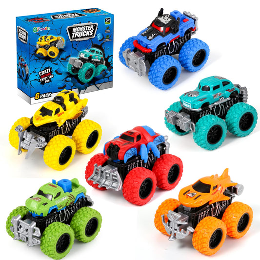 Gloween Monster Trucks 6-pack front view, action-ready for kids