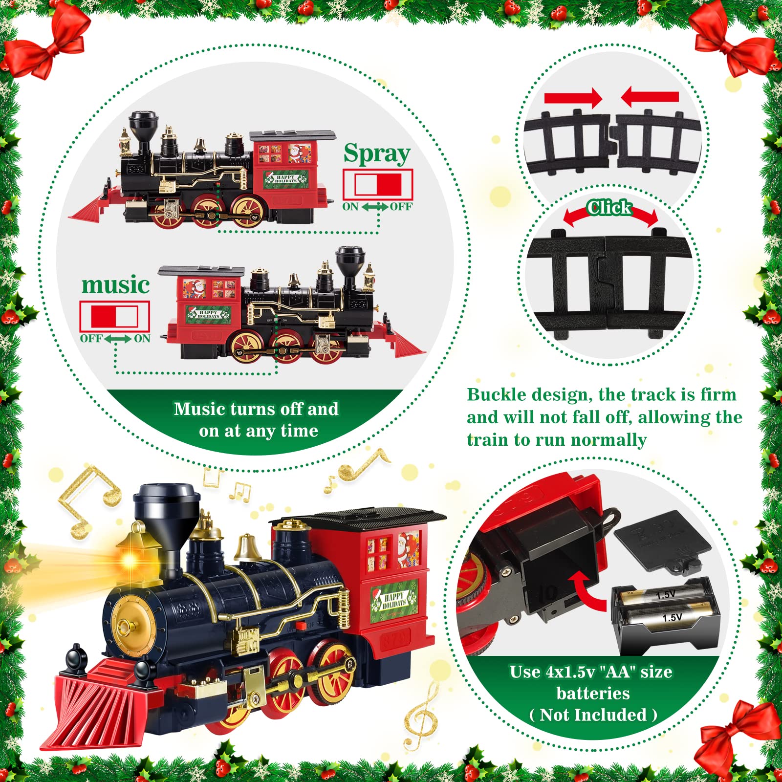 Gloween interlocking track buckles securely to prevent derailment.