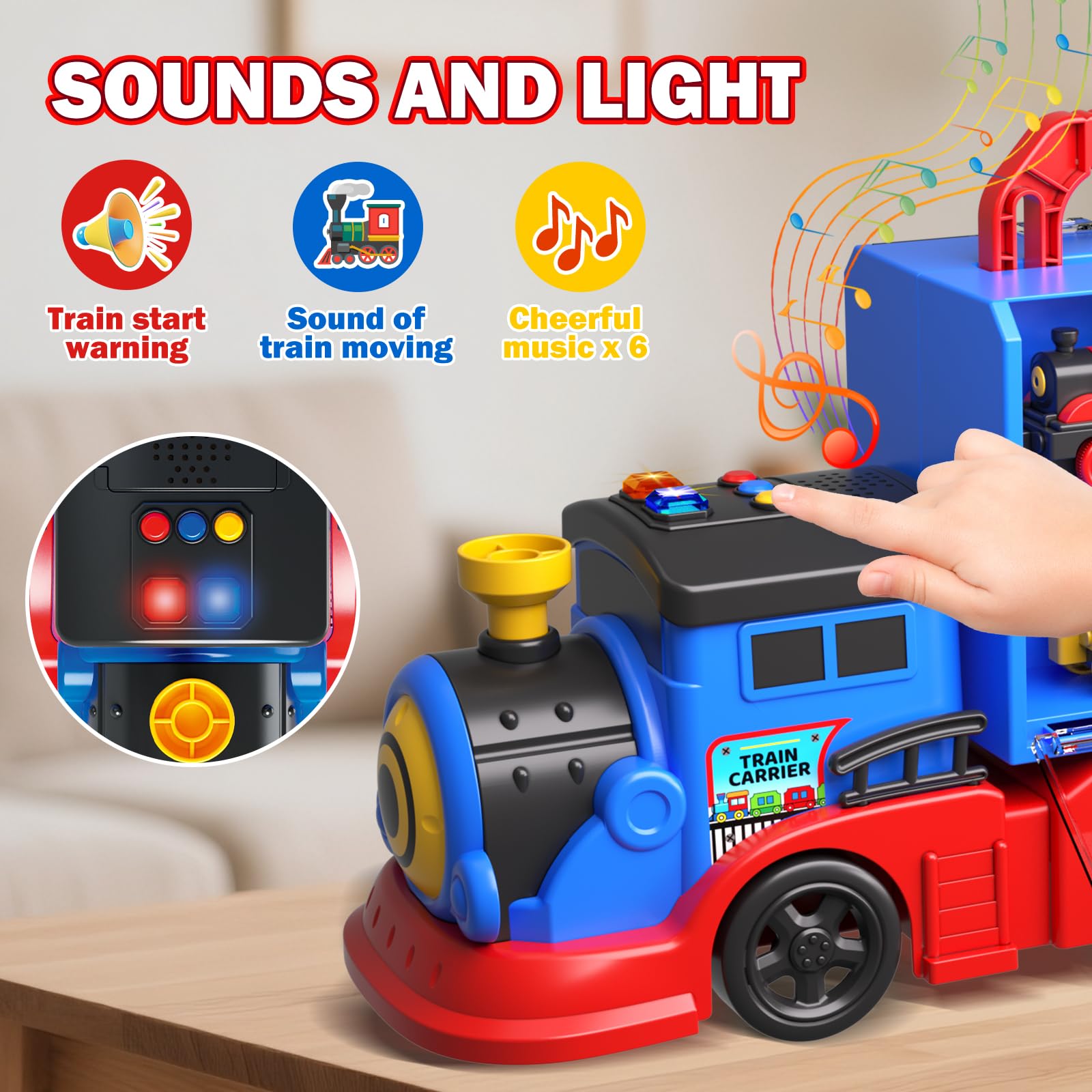 Gloween train assembly scene where trains connect into a fleet.