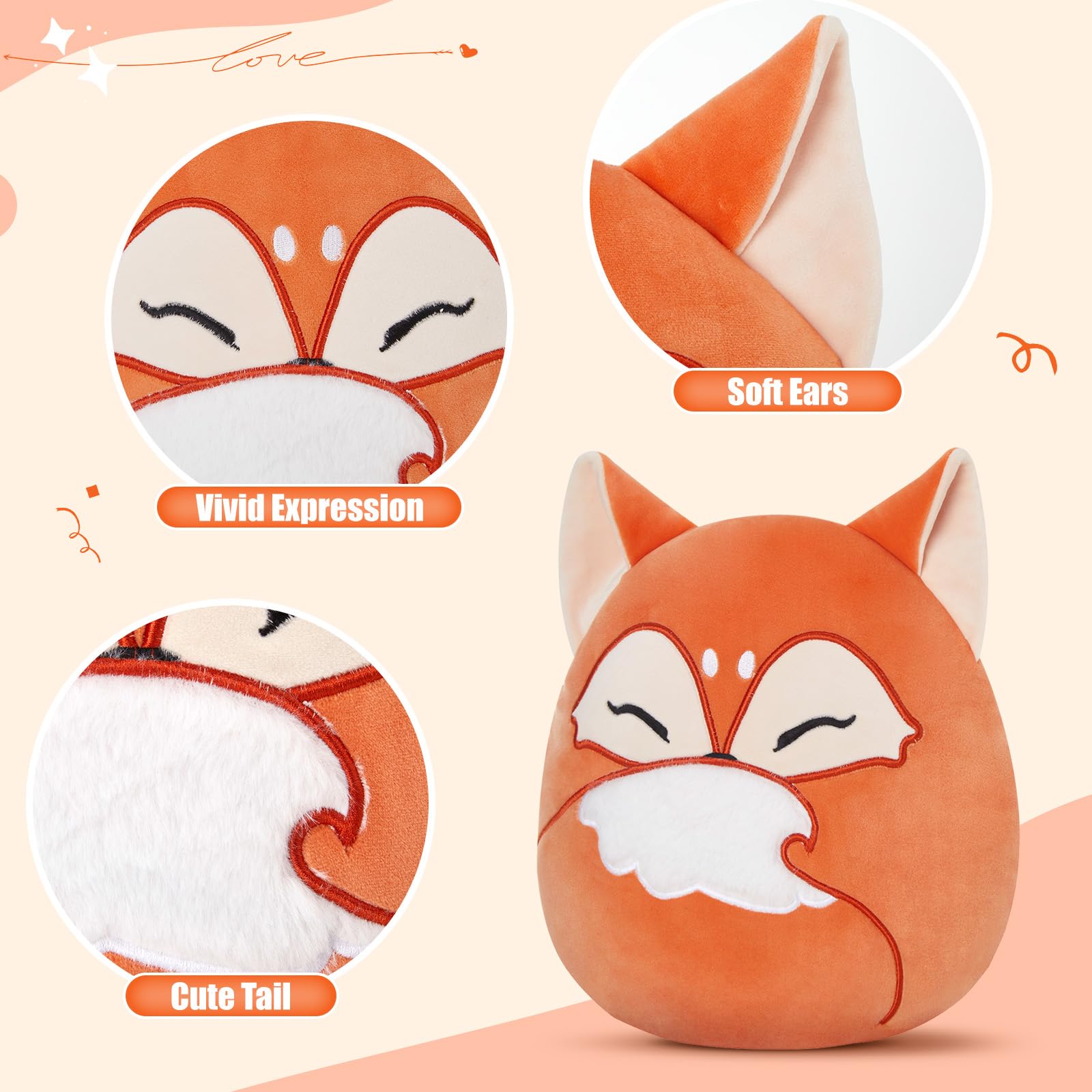 Glow Guards cuddly fox pillow on bed, perfect for relaxing moments