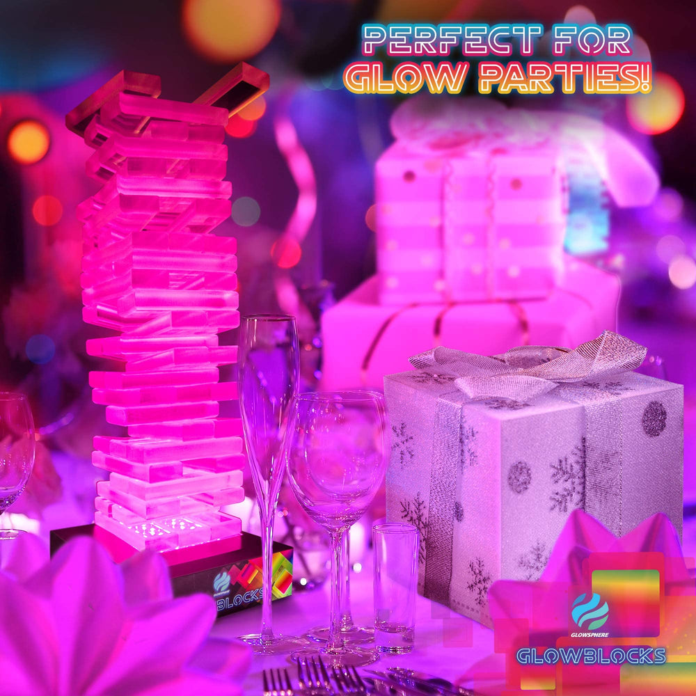 Glowsphere Glowblocks block pack includes 54 translucent pieces for expansive builds.