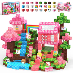 Glsgsb Magnetic Blocks with pixelated design to boost imaginative play.