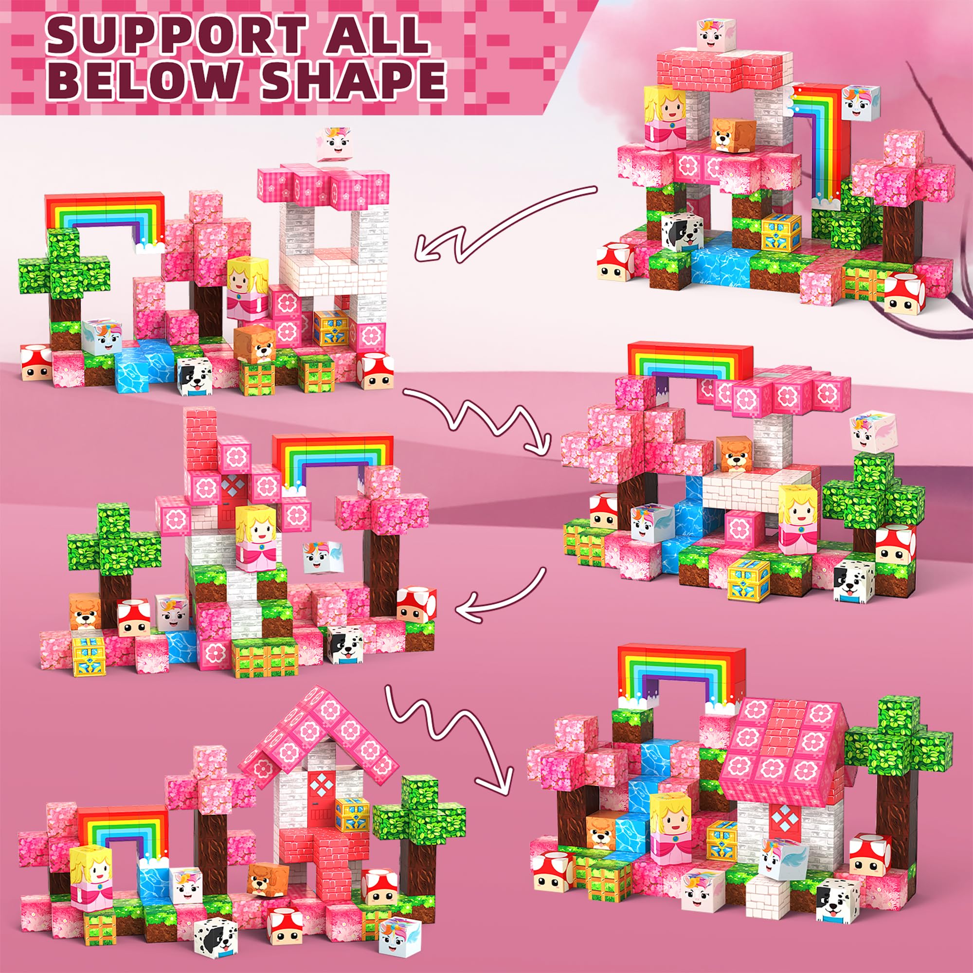 Glsgsb magnetic cubes support fine motor skills during open-ended play.