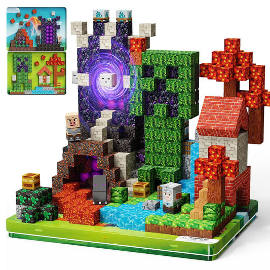 Glsgsb Minecraft magnetic blocks in an open storage box inviting easy play