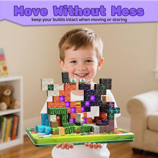 Glsgsb Minecraft magnetic blocks forming a castle to spark imaginative building