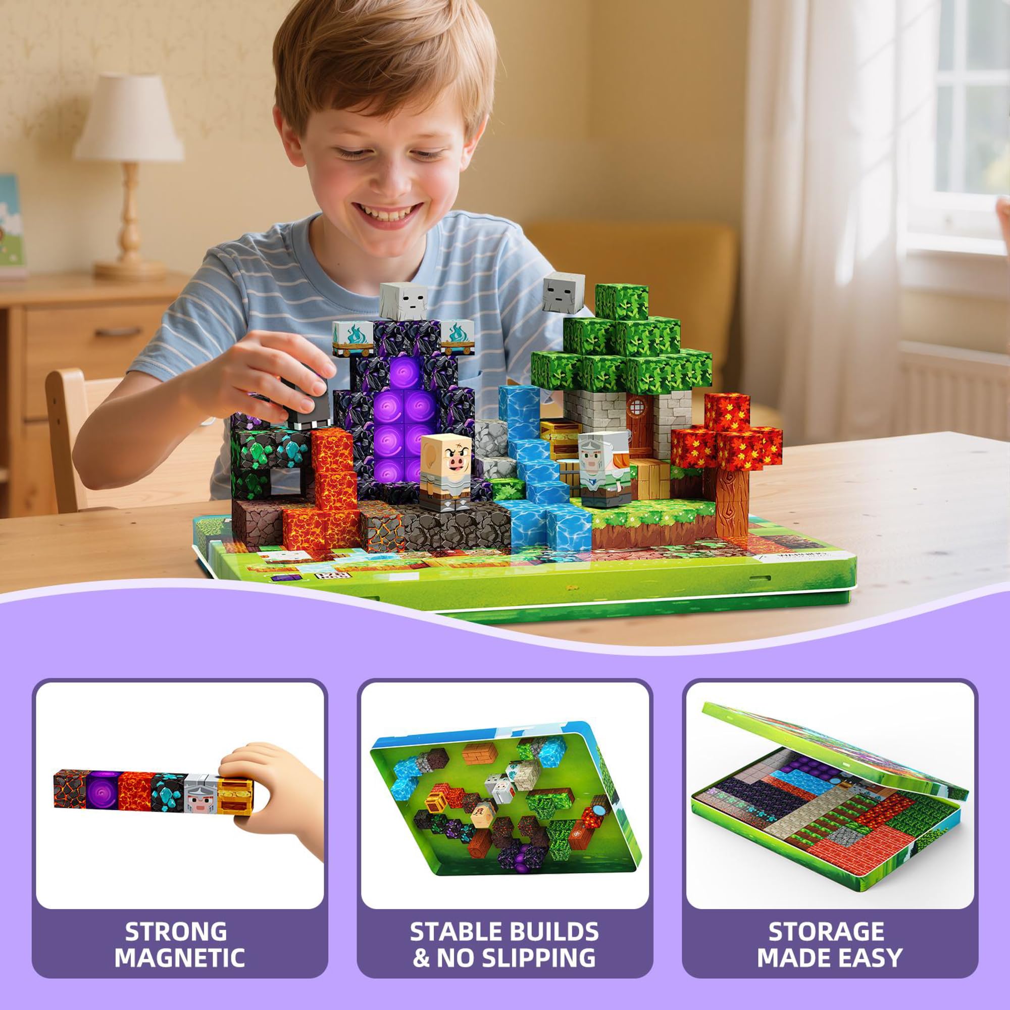 Glsgsb Minecraft magnetic blocks serve as a classroom tool for shapes and basic engineering