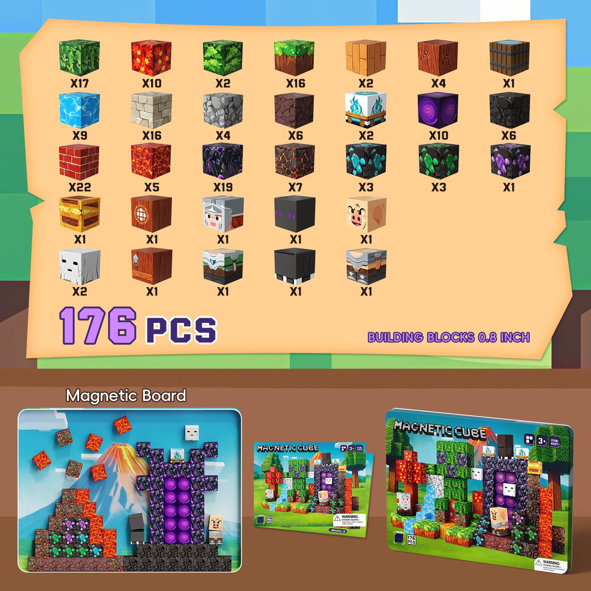 Glsgsb Minecraft magnetic blocks feature strong magnets for durable daily use