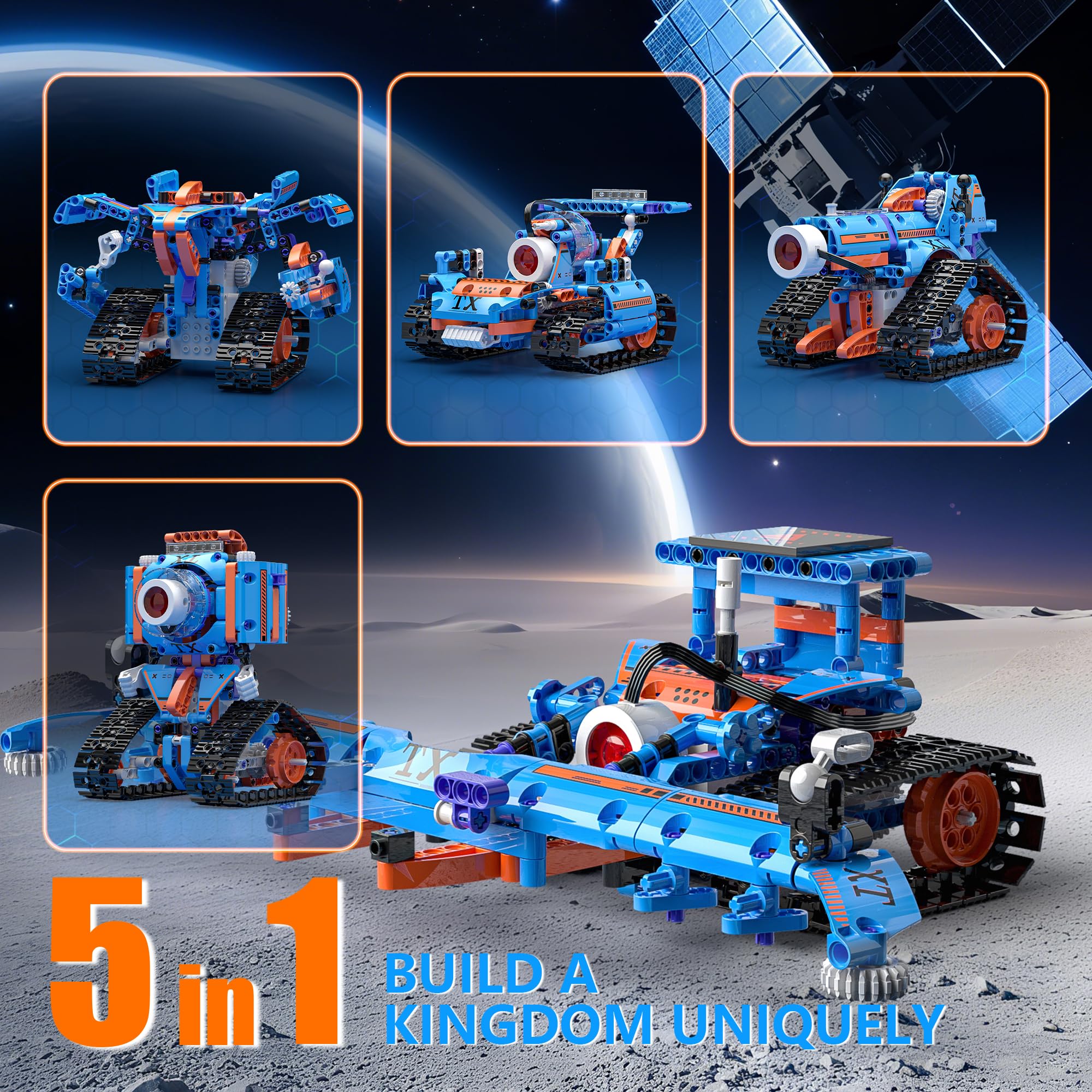 GLSQWZXD 5in1 robot kit assembly parts support hands-on building.