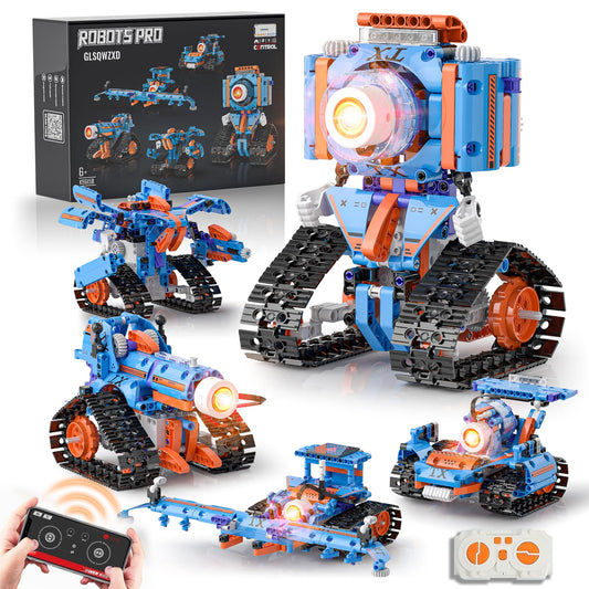 GLSQWZXD 5in1 robot kit front view highlights versatile STEM learning.