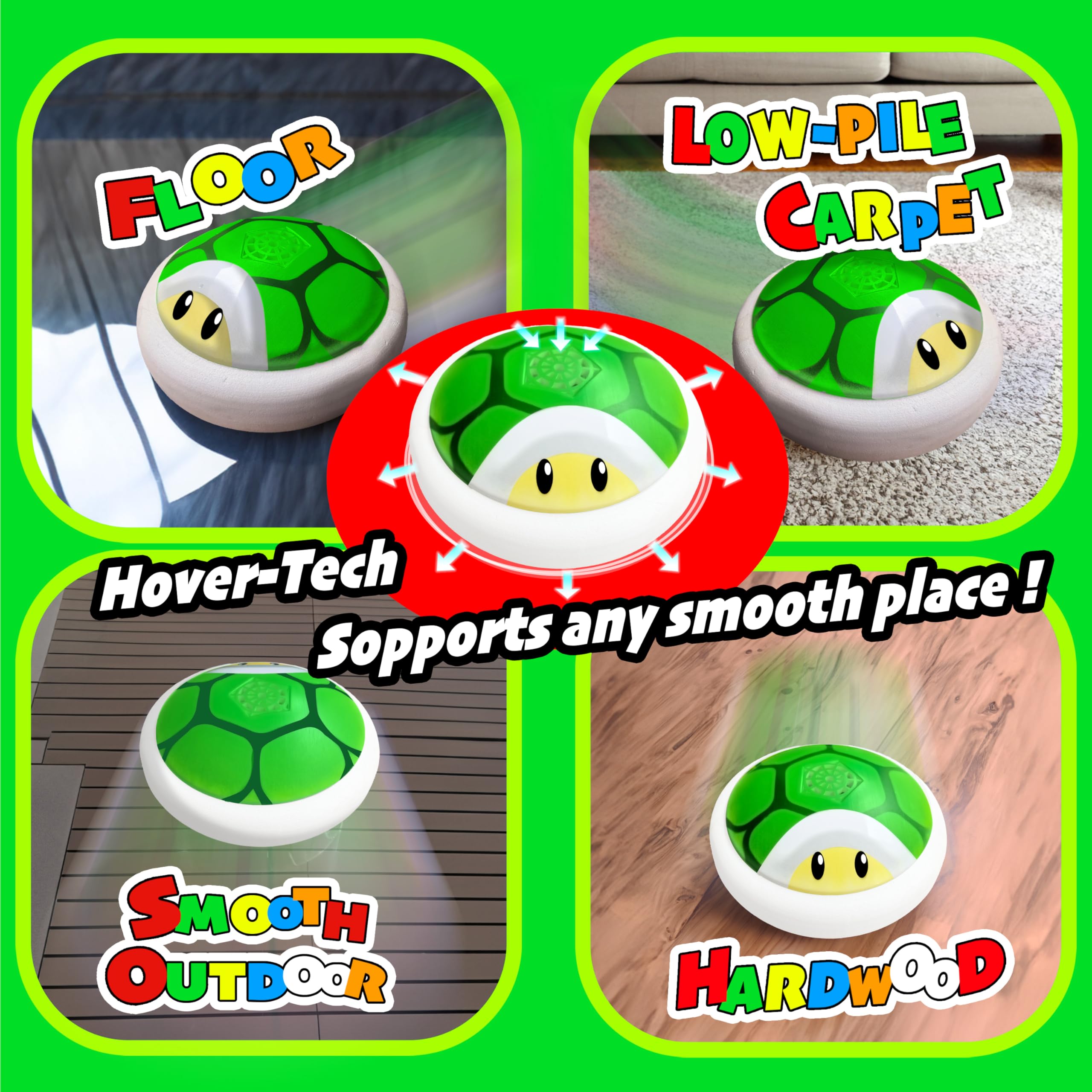Glückpa family time with versatile indoor/outdoor hover ball play.