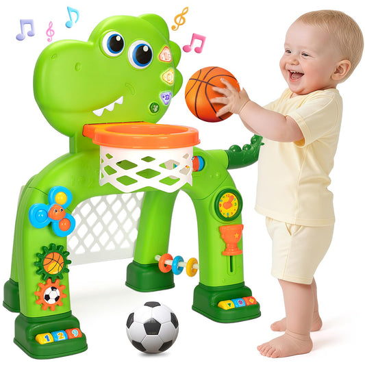 GMAOPHY dinosaur hoop basketball setup boosts toddler movement and balance