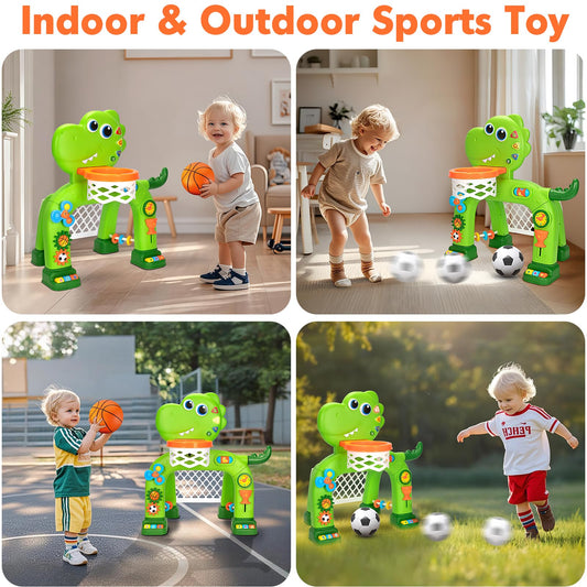 GMAOPHY dinosaur soccer goal play promotes kicking coordination for toddlers