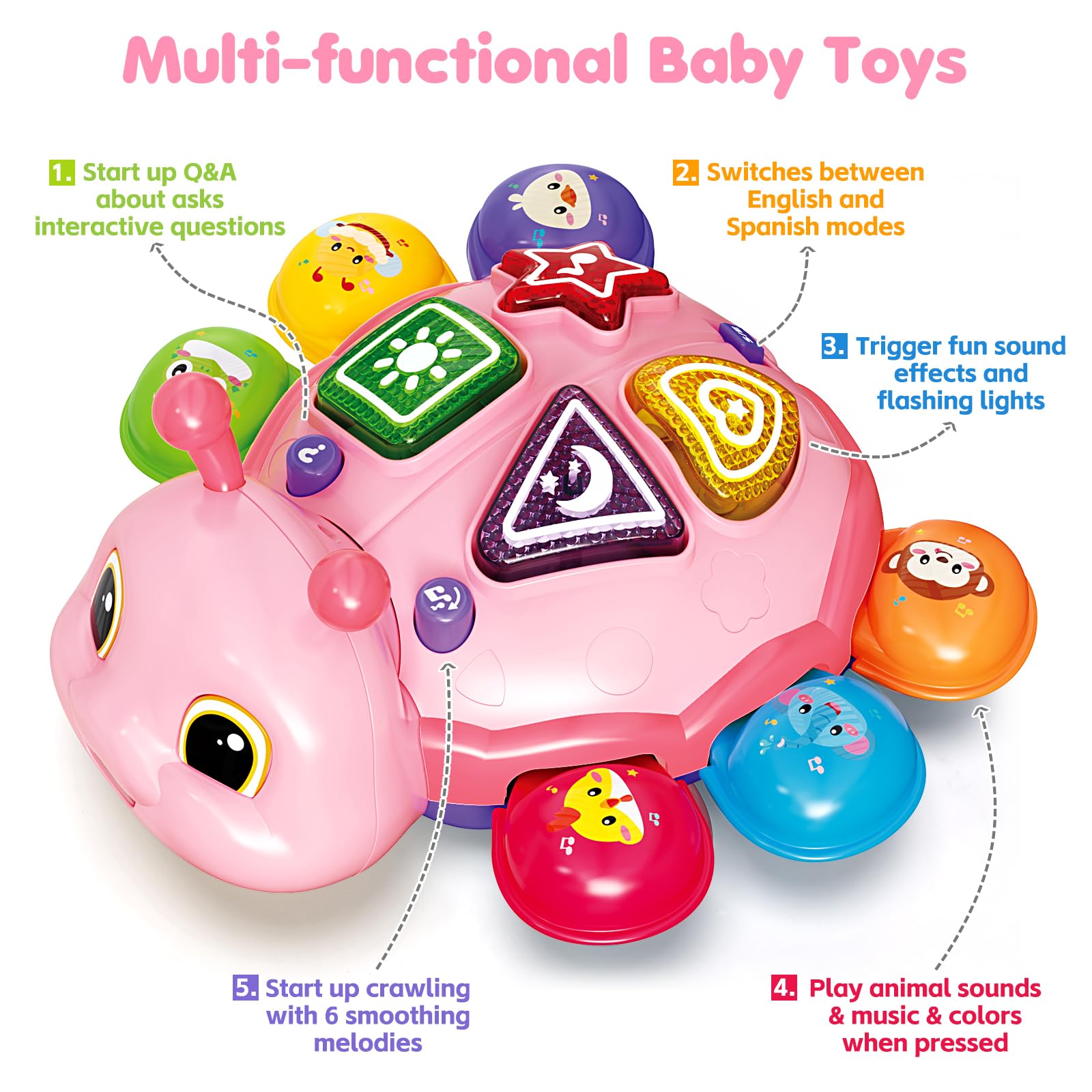 GMAOPHY infant toy with lights and sounds supports sensory development.