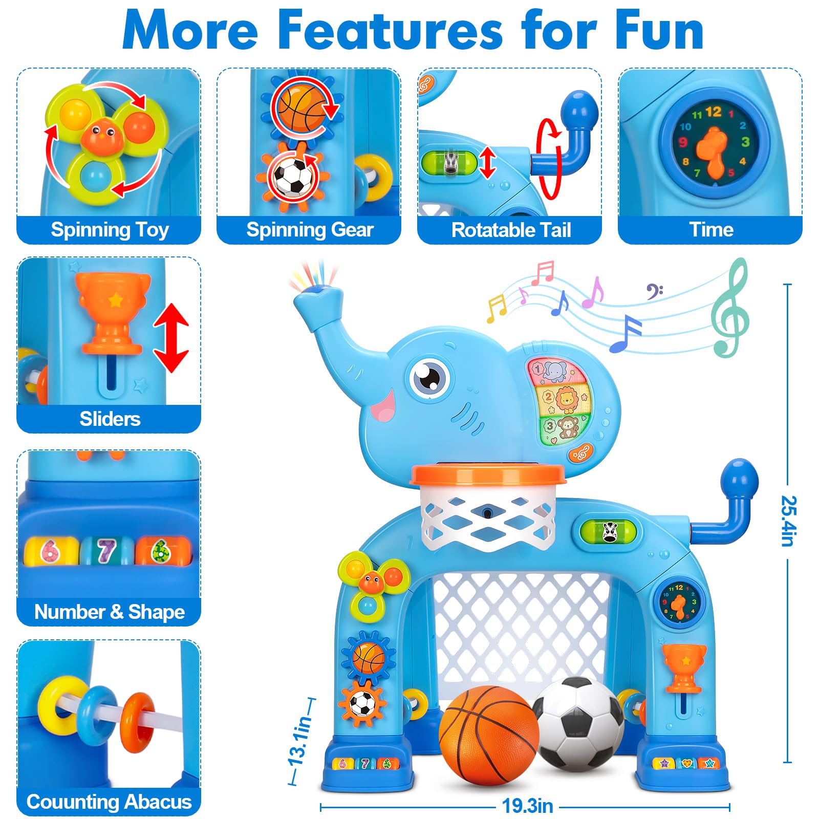 GMAOPHY interactive buttons gears engage fine motor skills through touch.