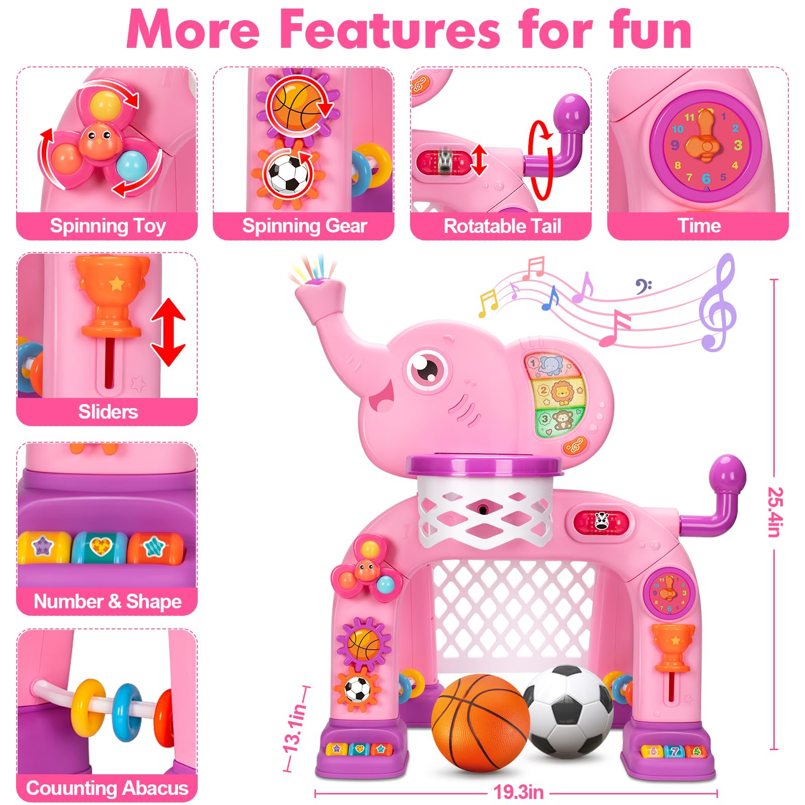 GMAOPHY interactive toy with buttons and gears for fine motor exploration.