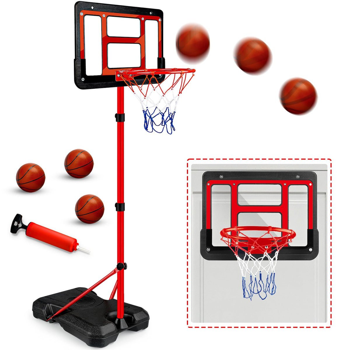 GMAOPHY kids basketball hoop stand assembled for versatile indoor outdoor play