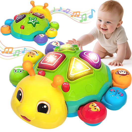 GMAOPHY ladybug crawling toy with 360° movement for active baby play.