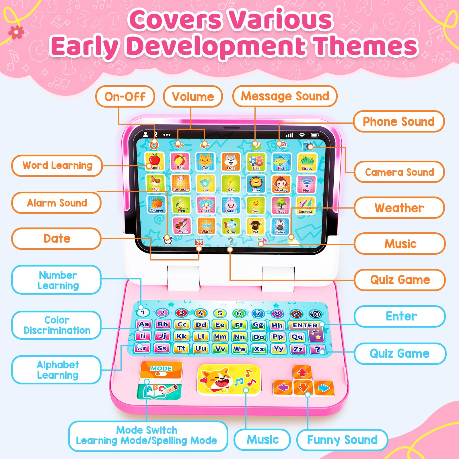GMAOPHY learning laptop colorful-lit-desk captures vibrant visuals and responsive feedback