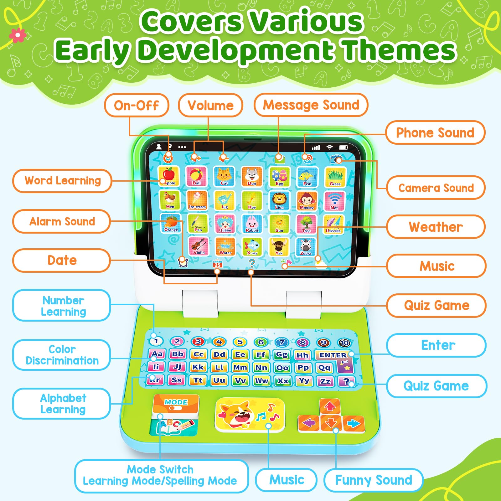 GMAOPHY music and lights enhance sensory engagement during playtime.