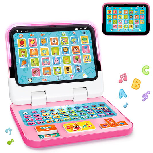 GMAOPHY learning laptop screen-on with lights and letters for early learning