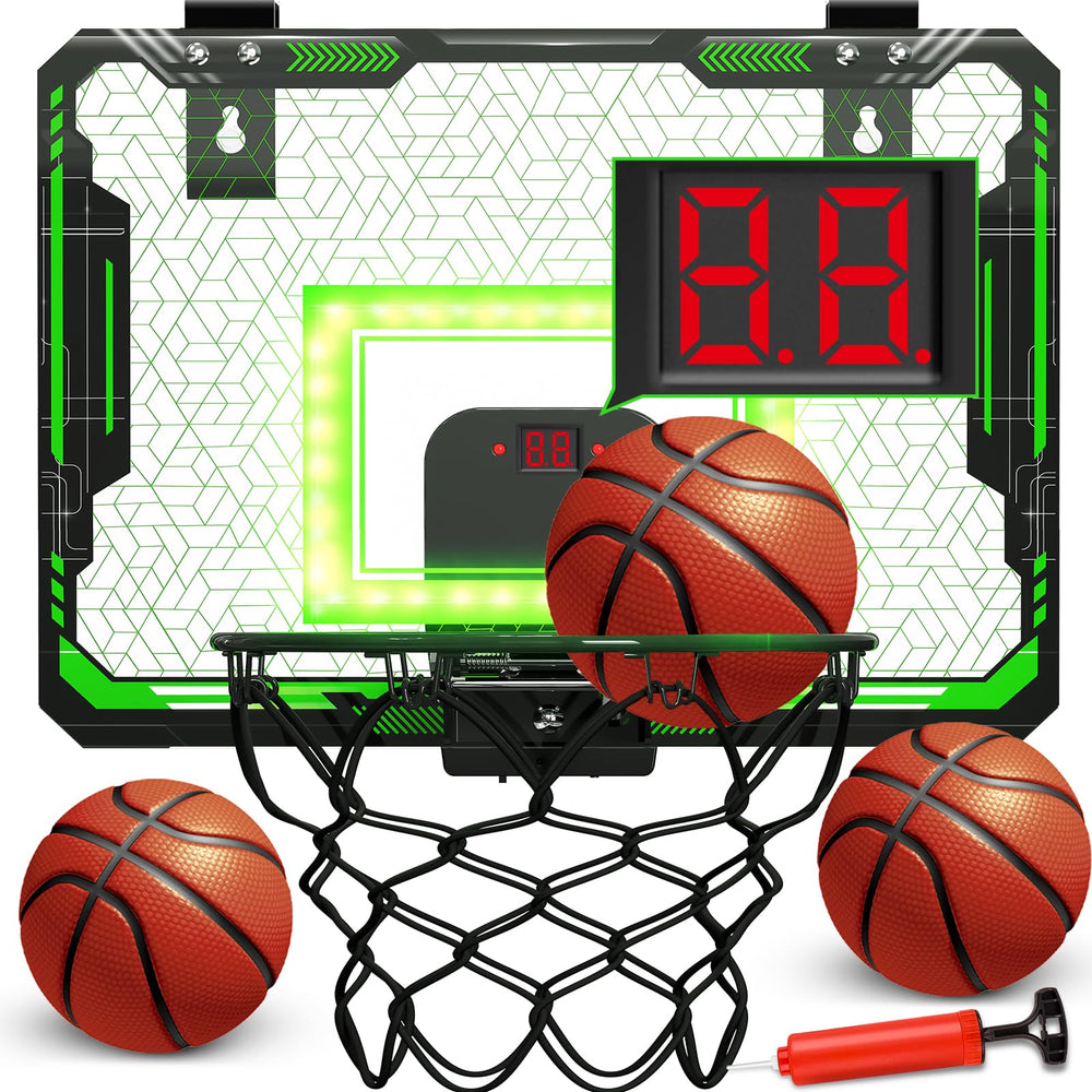 GMAOPHY mini basketball hoop on a door with scoreboard for quick scoring