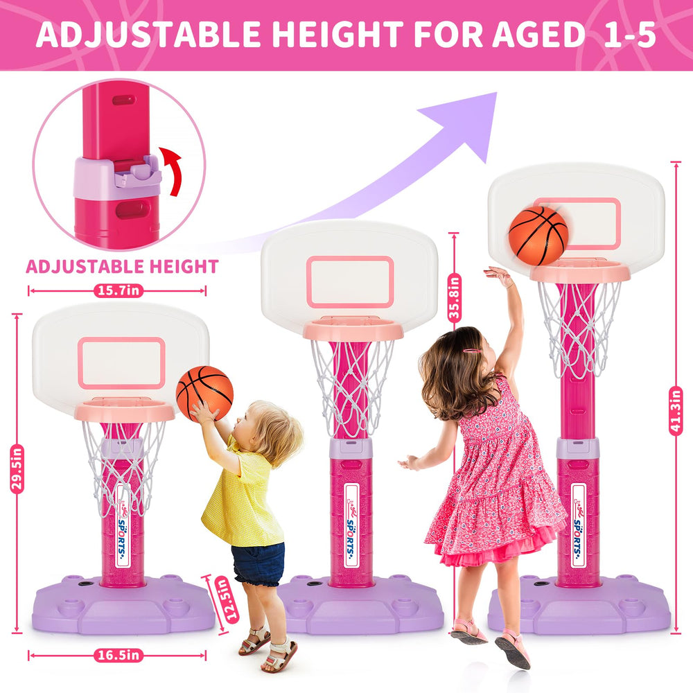 Height-adjustable GMAOPHY hoop suits growing kids for challenging shots.