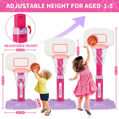 Height-adjustable GMAOPHY hoop suits growing kids for challenging shots.