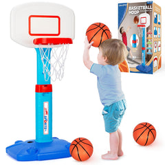 GMAOPHY toddler basketball hoop indoors with adjustable height for growing kids.