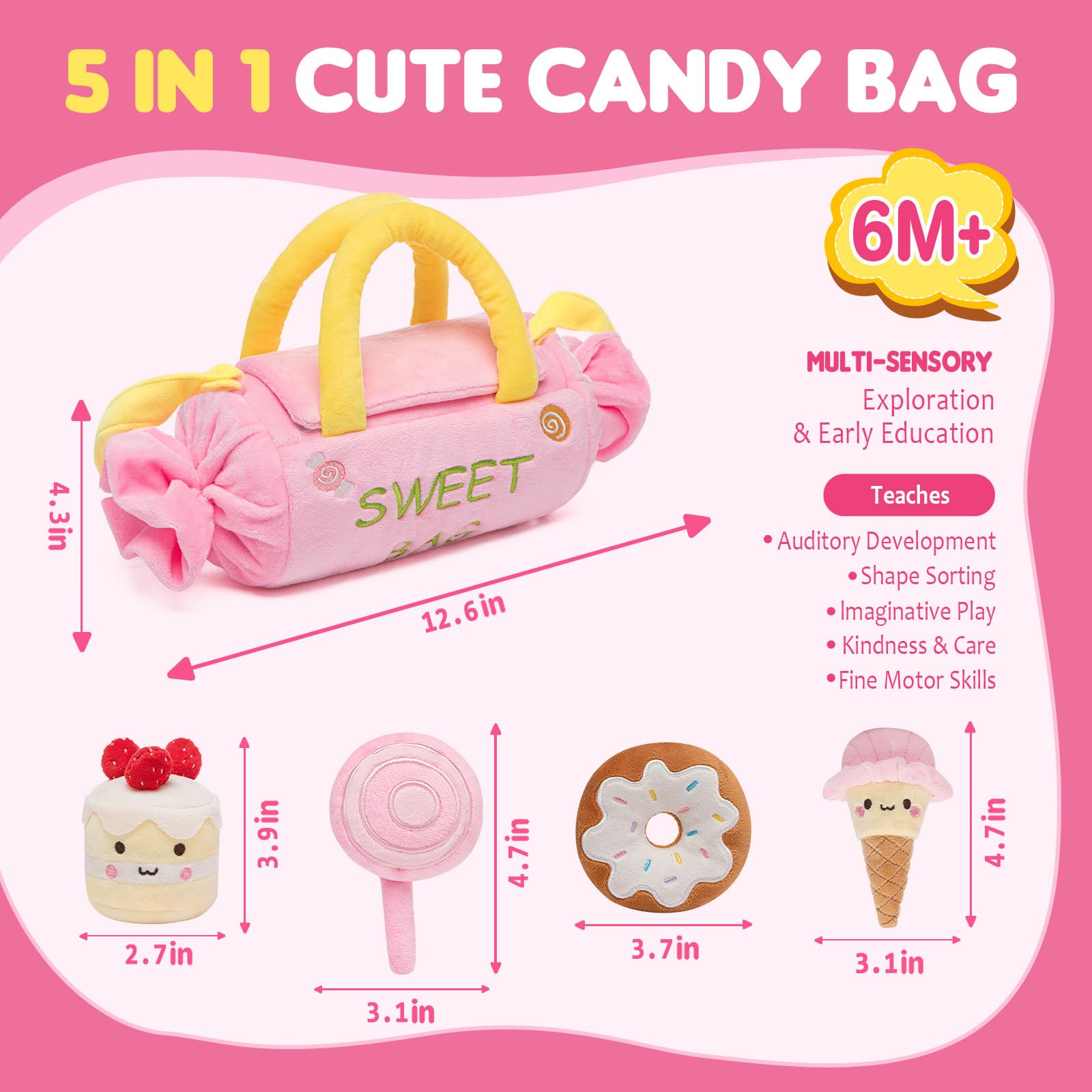 GNAYUIJ doughnut jingle toy features gentle sounds for exploration