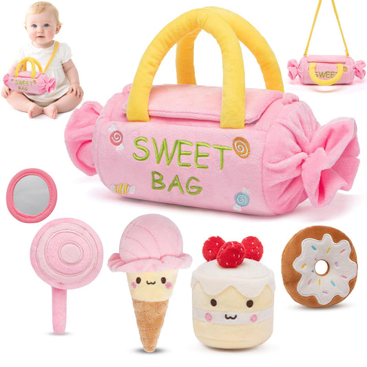 GNAYUIJ first candy bag plush set engaging baby's senses with soft textures