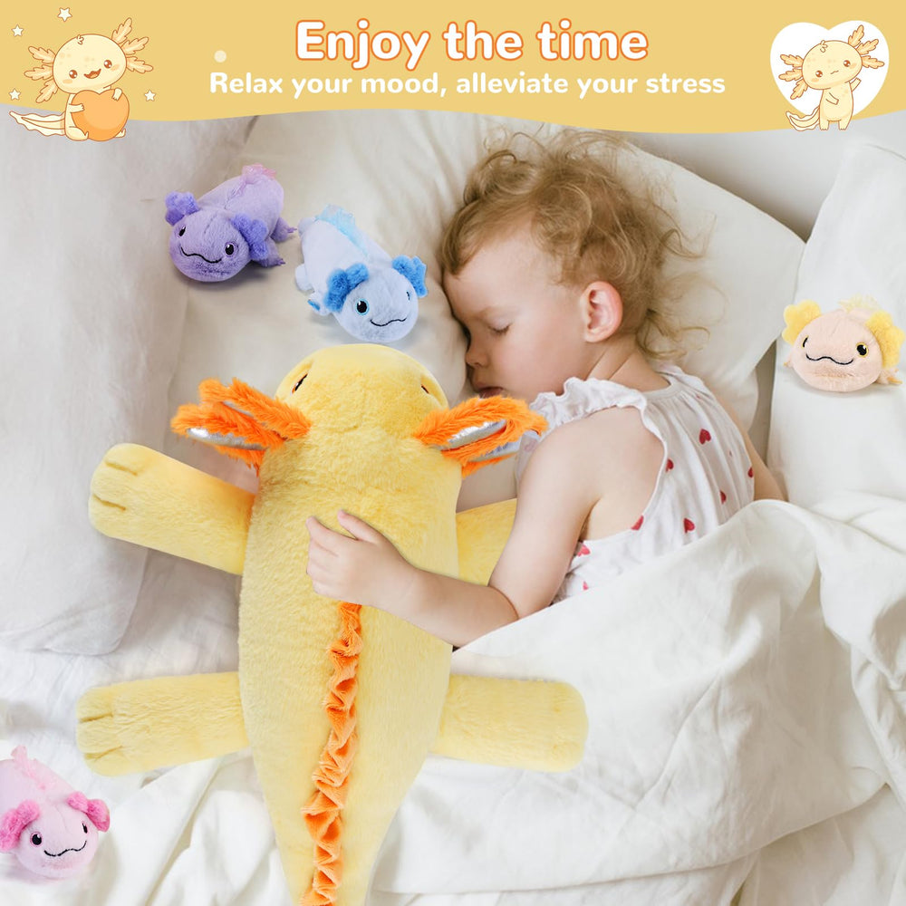 Gnomantic axolotl babies pink plush companions for naptime.