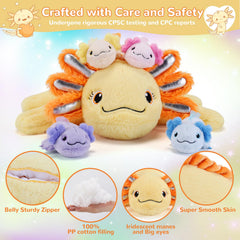 Gnomantic axolotl babies purple for gentle pretend play.