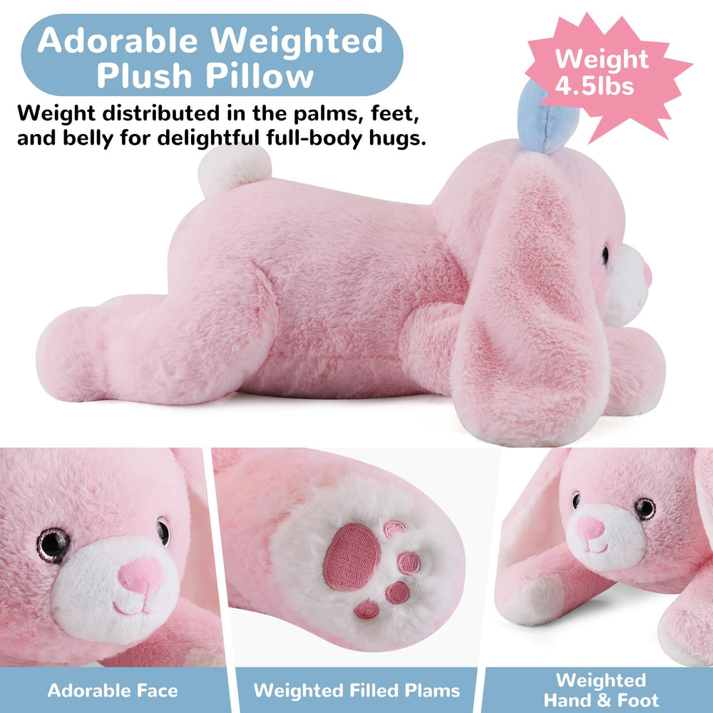 Gnomantic big plush bunny pillow provides supportive hug and stylish bedroom accent.