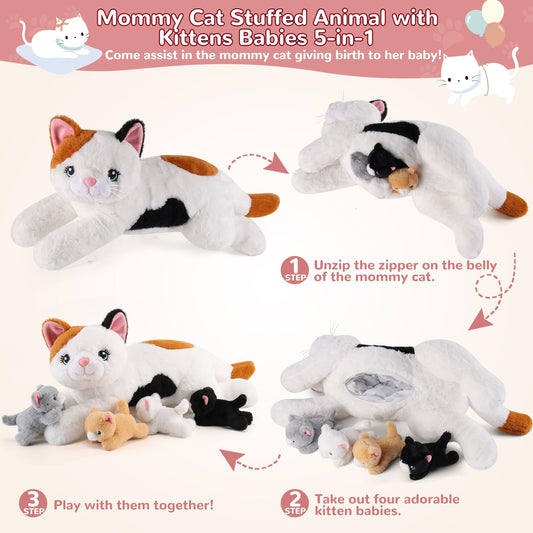 Gnomantic cat plush set in gift box, perfect present for ages 3 to 8.