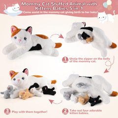 Gnomantic cat plush set in gift box, perfect present for ages 3 to 8.