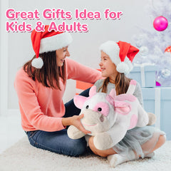 Gnomantic cow cuddle companion suitable for play and relaxation.