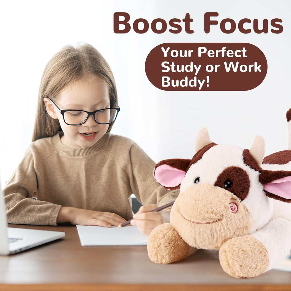 Gnomantic cow plush pillow supports relaxation and a sense of security.