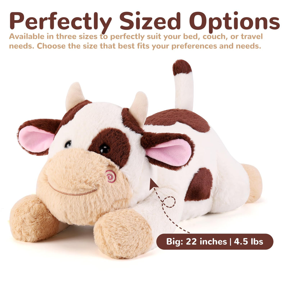 Gnomantic cow plush with durable materials for long-lasting cuddles.
