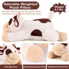Gnomantic cow stuffed animal with ultra-soft fur for cozy snuggles.