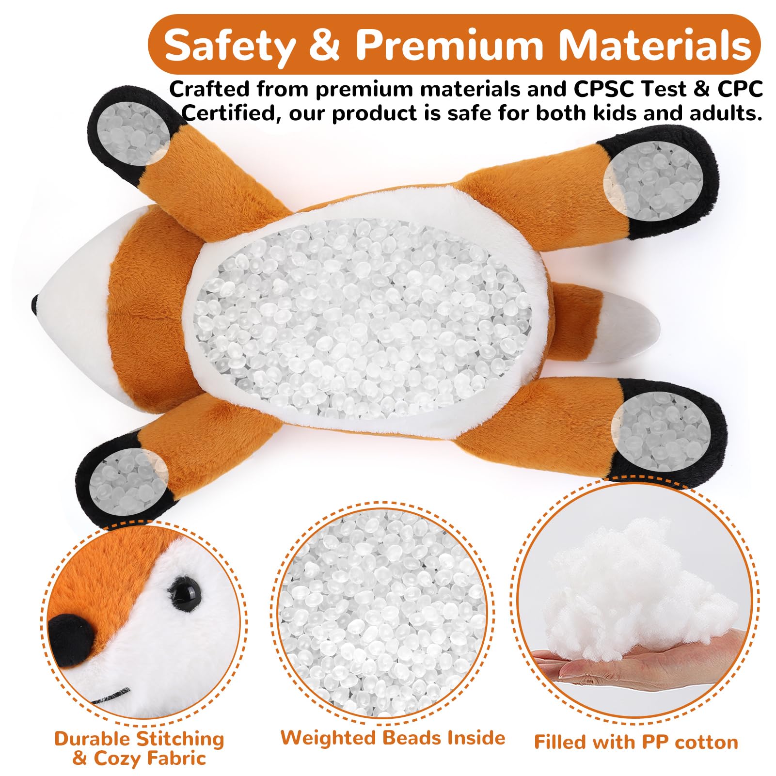 Gnomantic Fox weighted plush pillow offers comforting heft for cozy naps.