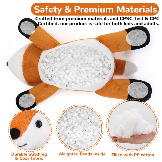 Gnomantic Fox weighted plush pillow offers comforting heft for cozy naps.
