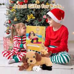 gnomantic kids playing with dog family plush sparking imaginative pretend play