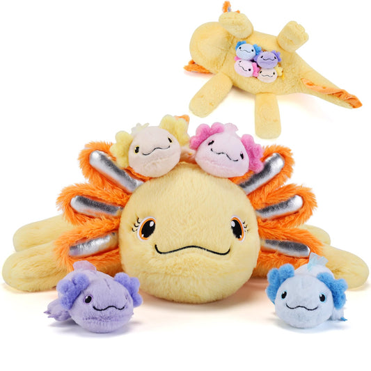 Gnomantic mommy axolotl with babies inside belly for imaginative play.