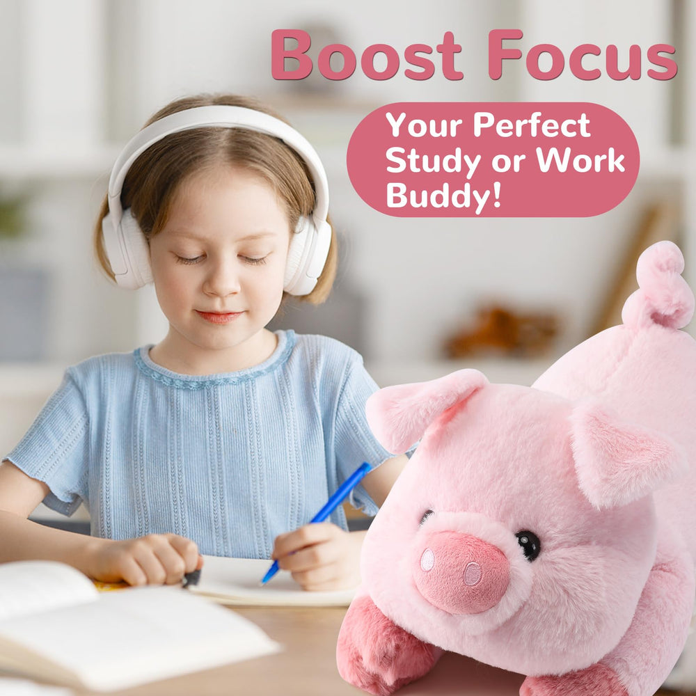 Gnomantic pig weighted plush, packaged gift-ready, perfect present idea.