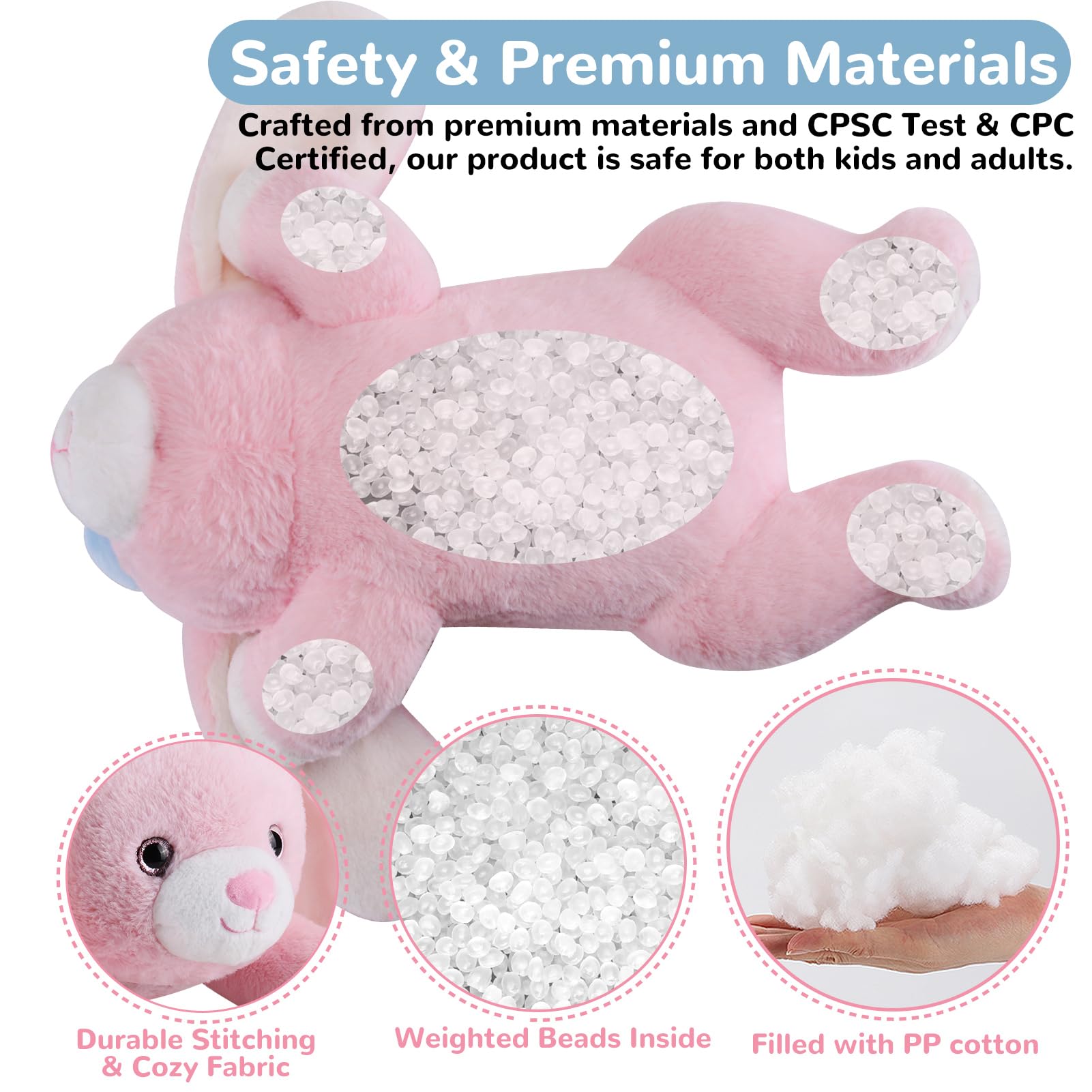 Gnomantic plush rabbit snuggle toy offers soft warmth and calming presence for kids.