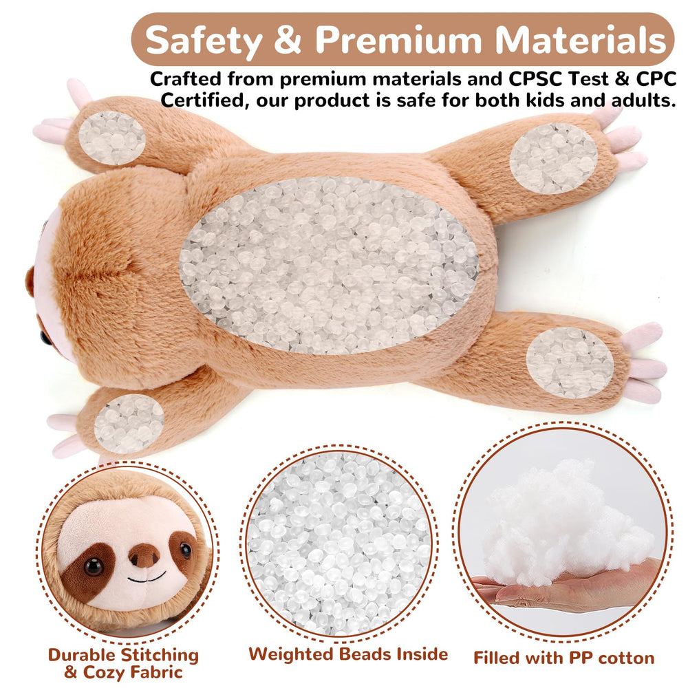 Gnomantic Sloth large plush pillow shows generous 28-inch size.
