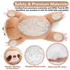 Gnomantic Sloth large plush pillow shows generous 28-inch size.