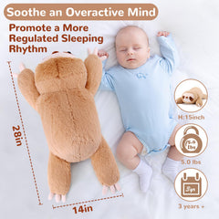 Gnomantic Sloth soft brown fabric offers comforting texture during snuggle time.