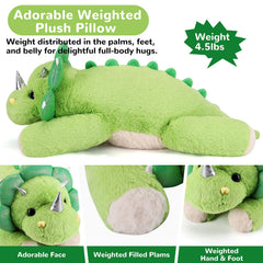 gnomantic Triceratops weighted stuffed animal closeup fur highlighting ultra-soft texture.